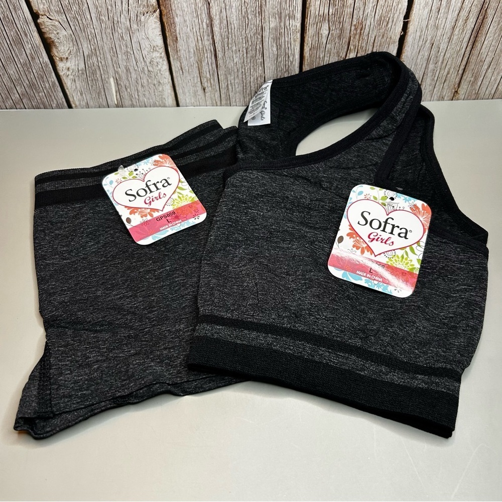 Sofra Girls Gray Sporty Undergarment Set Size Large